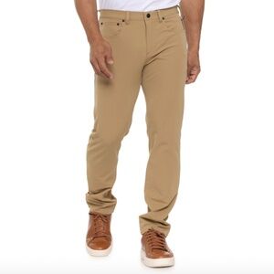 FOURLAPS Traverse Straight Leg Pants Acorn Tan Brown Four Way Stretch 34 x 32